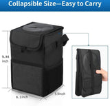 6L waterproof car trash can black — view 3