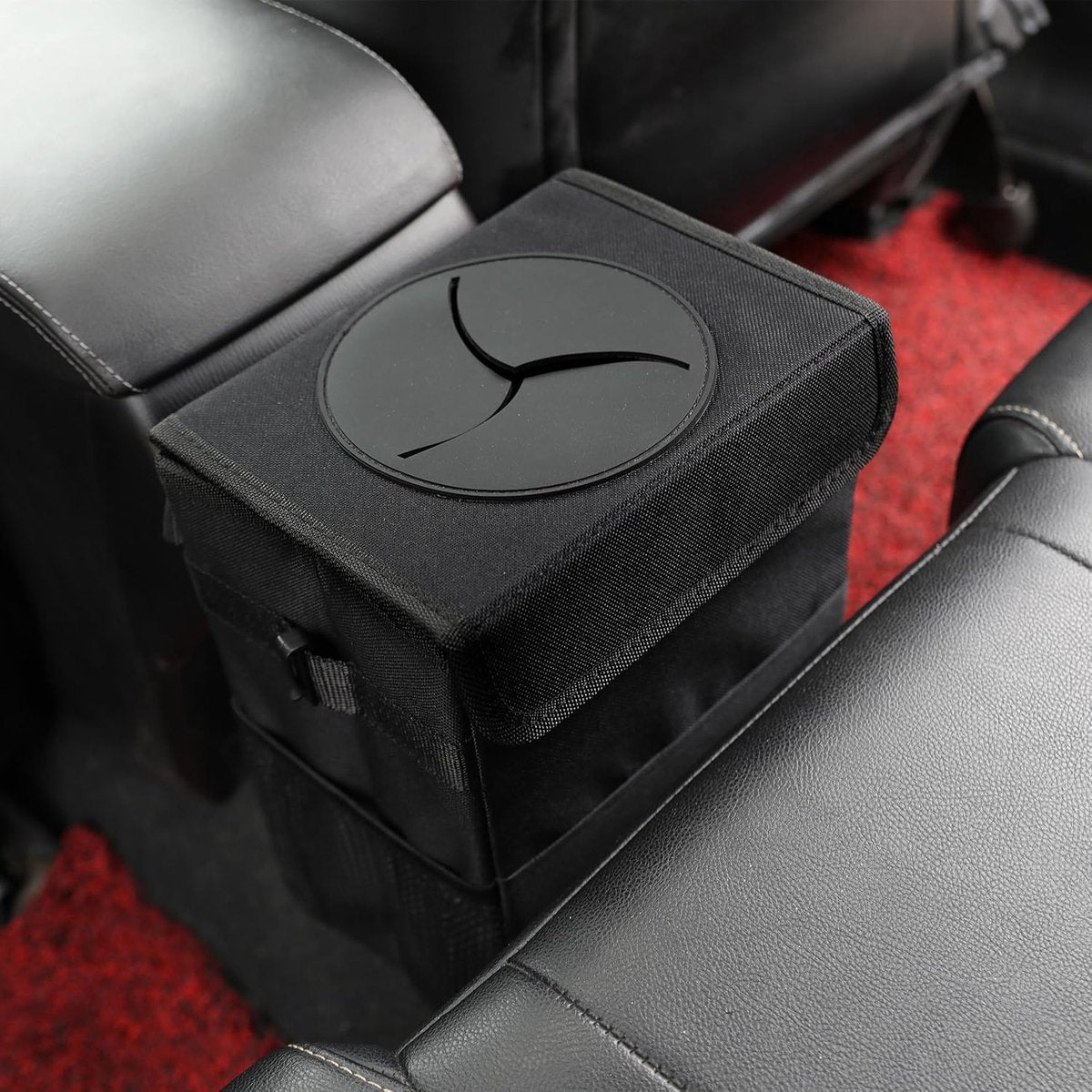 6L waterproof car trash can black — view 6