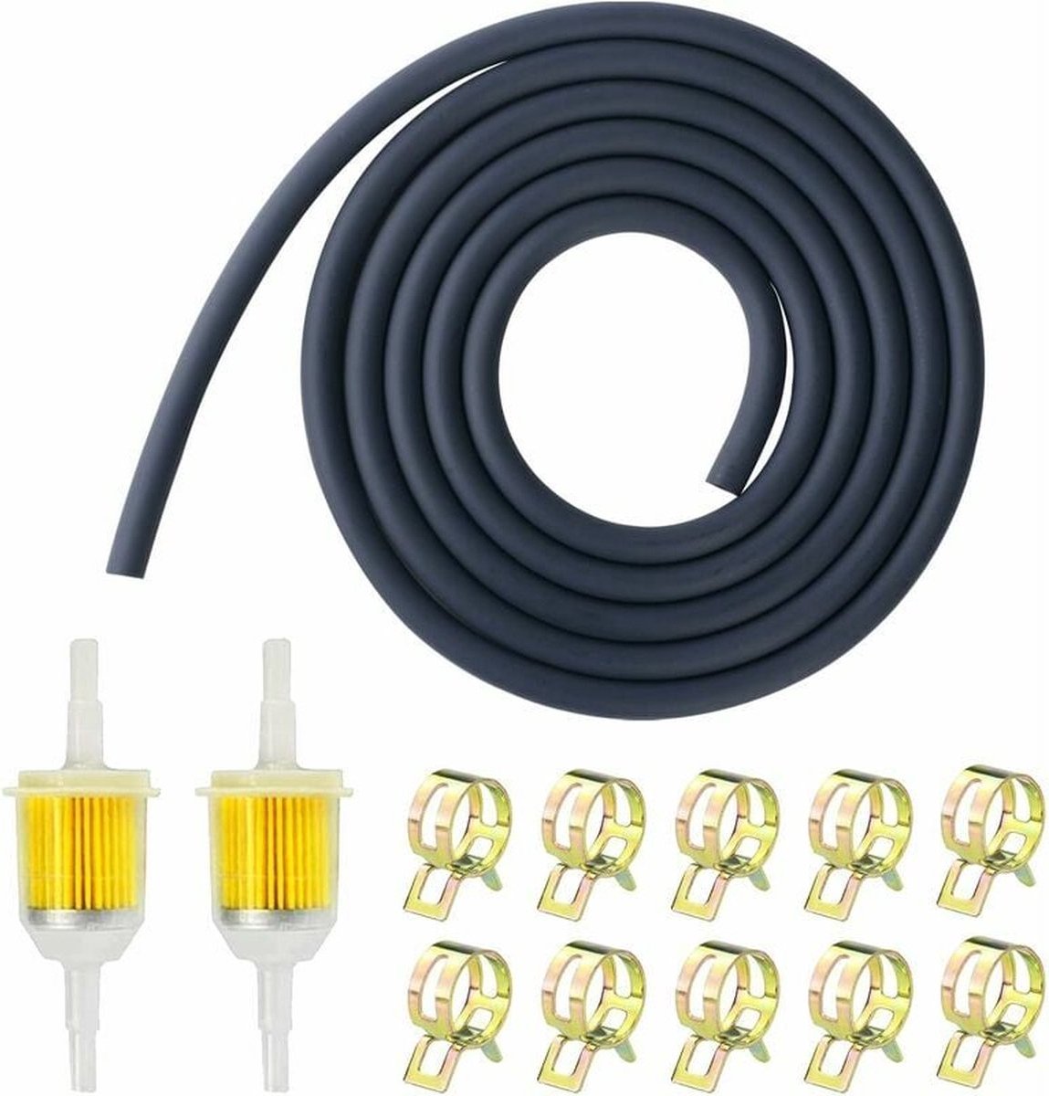 Inline gasoline fuel filter hose set 13 piece — view 2