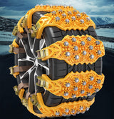 Winter car tyre snow chains yellow — view 3