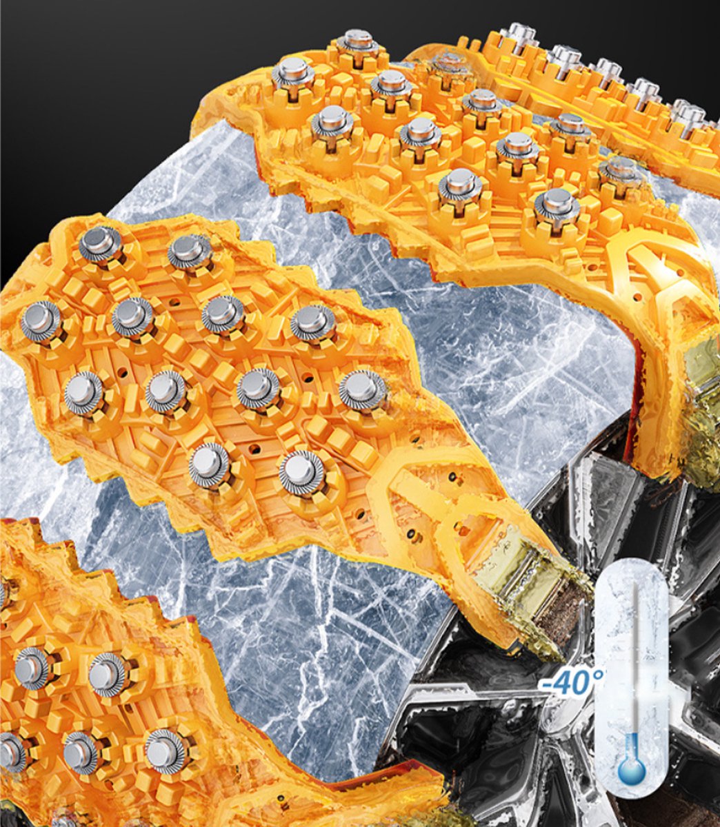 Winter car tyre snow chains yellow — view 6