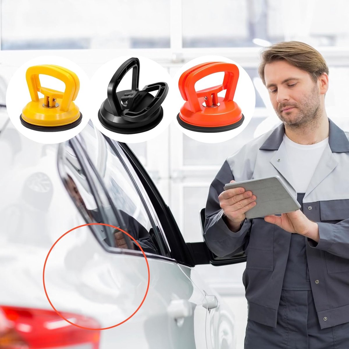 Mini car dent remover suction cup 3 pieces — view 3