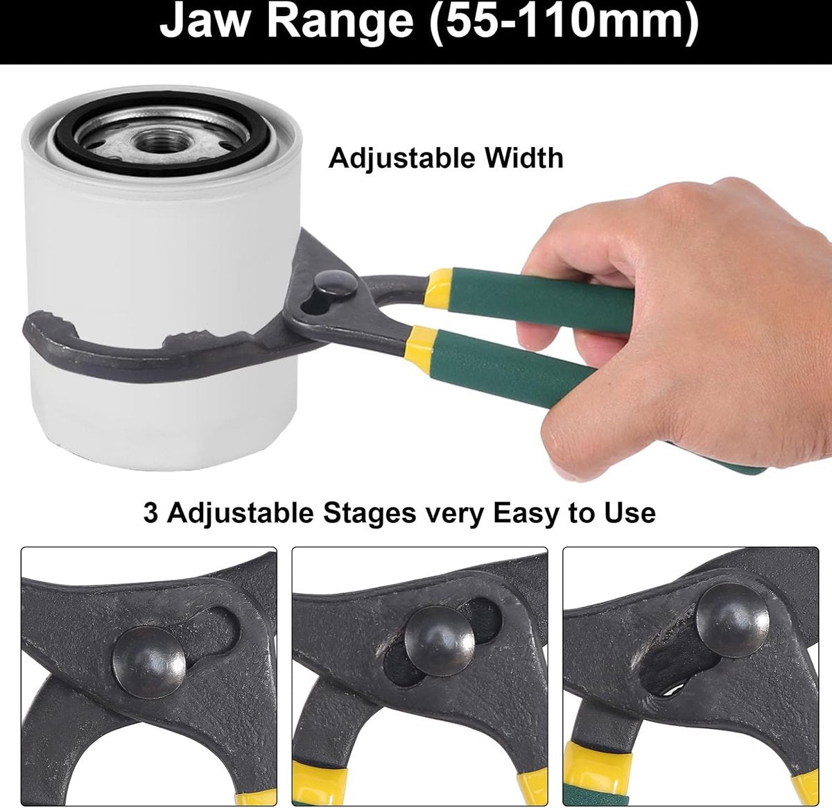 10 inch self-clamping oil filter pliers — view 5
