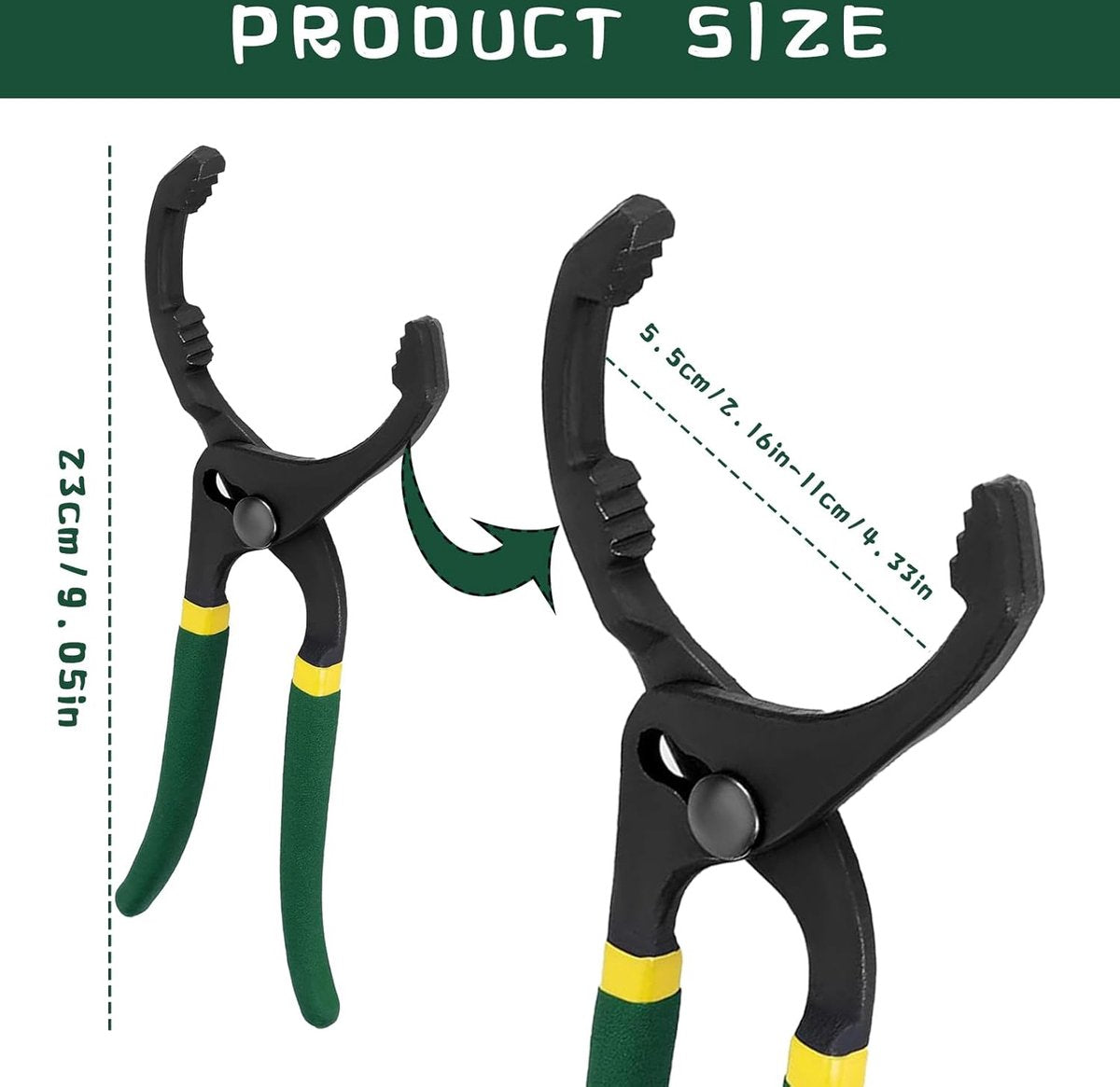 10 inch self-clamping oil filter pliers — view 6