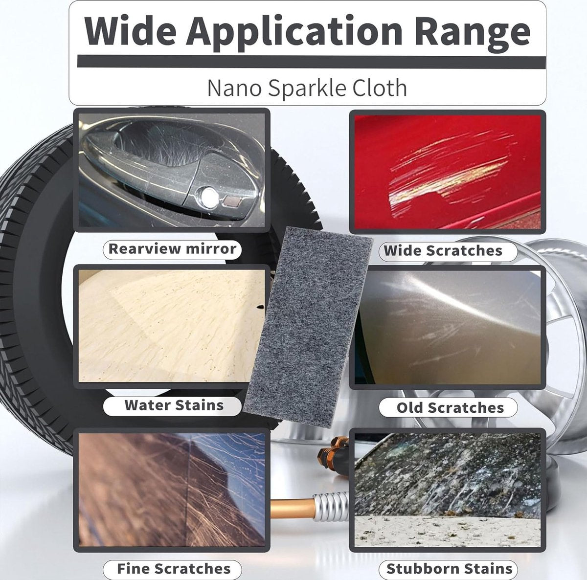 Car paint scratch repair nano cloth 6 pack — view 4