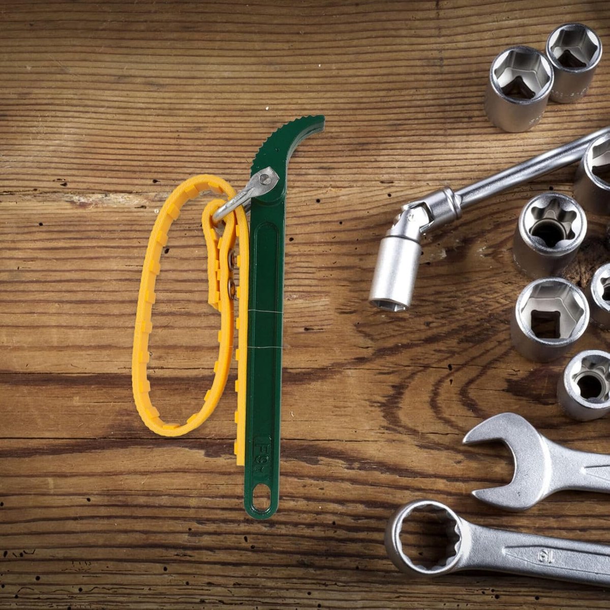 Strap oil filter wrench green — view 3
