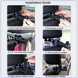2-in-1 car headrest hooks black 2 pieces — view 4