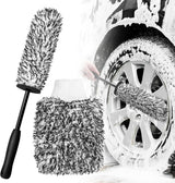 Car wheel rim brush with wash glove black — view 2