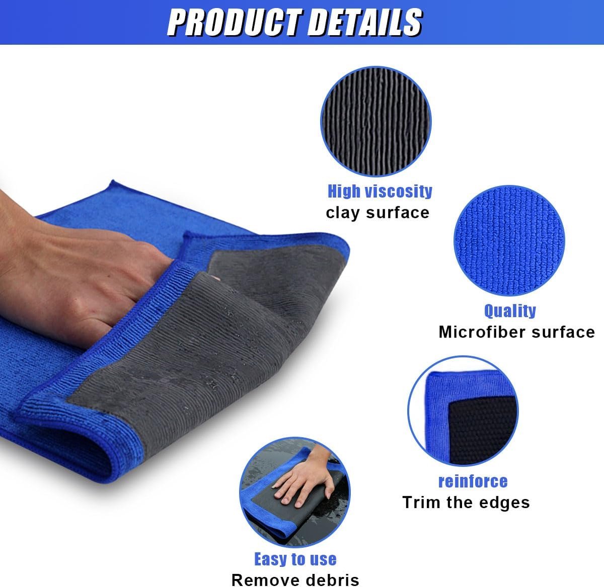 Car clay cloth detailing towel 2 pieces — view 4