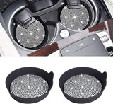 Bling rhinestone car cup coasters black — view 2