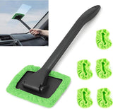 Car window squeegee with reusable towels — view 2