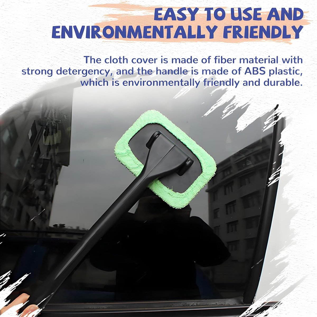 Car window squeegee with reusable towels — view 5