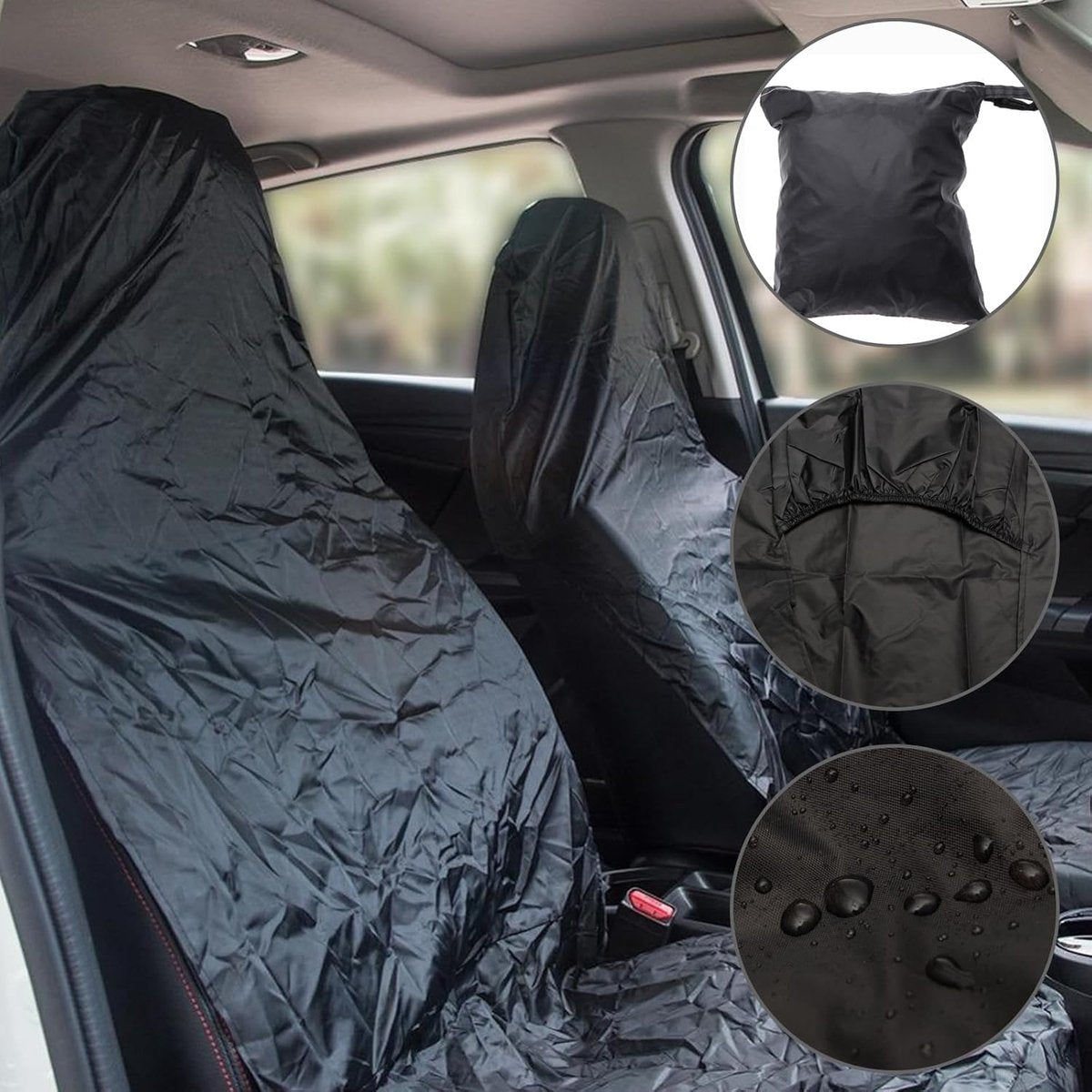 Universal car seat covers black 2 pack — view 5