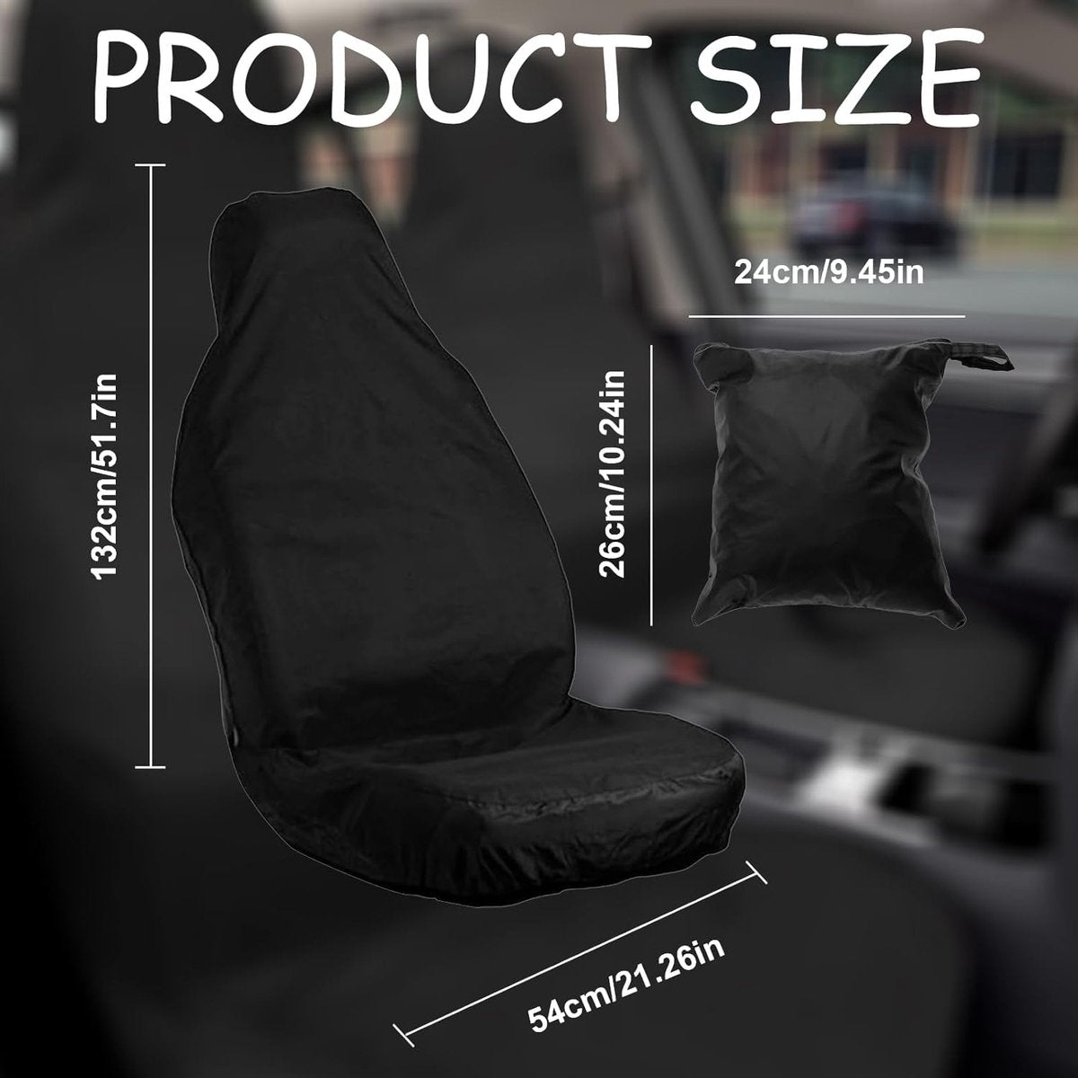 Universal car seat covers black 2 pack — view 6