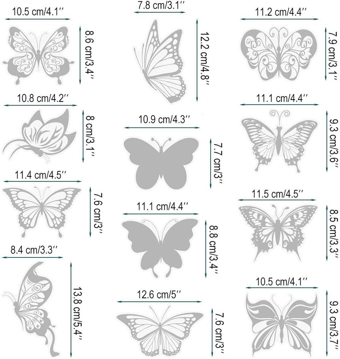 Anti-collision butterfly window stickers 36 pack — view 3