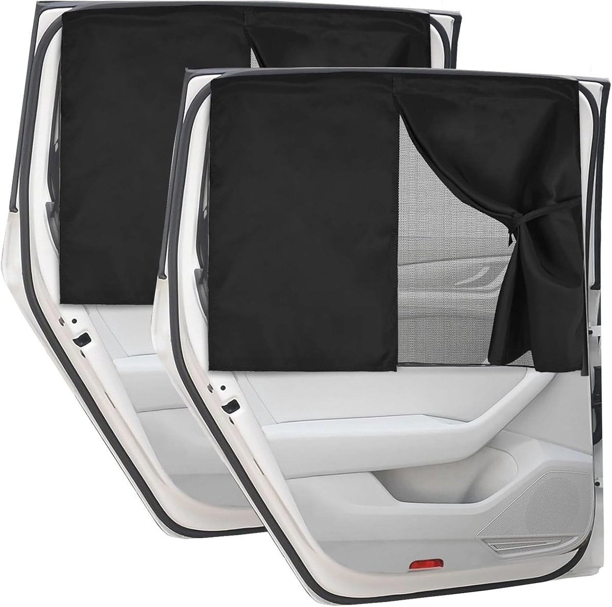 Magnetic car window sunshades black 2 pack — view 2