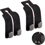 Leather car headrest hooks black — view 2