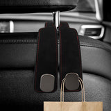 Leather car headrest hooks black — view 3