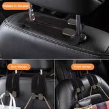 Leather car headrest hooks black — view 4