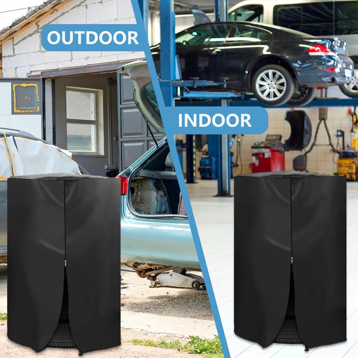 Car tyre storage bag waterproof black — view 3