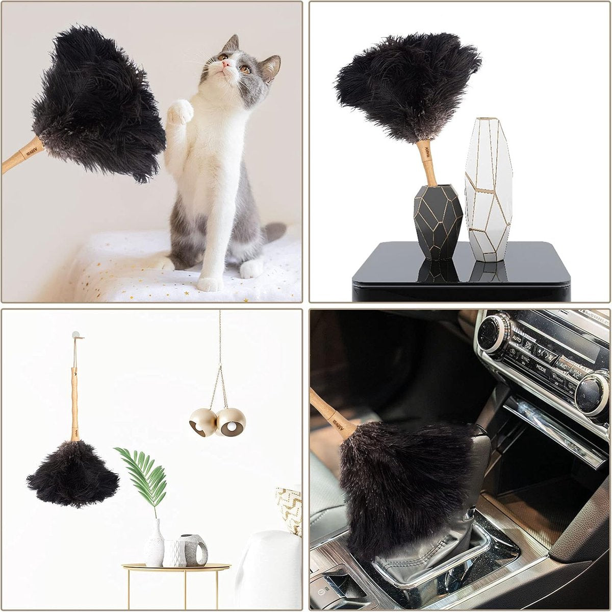 Ostrich feather car duster brown 40cm — view 3