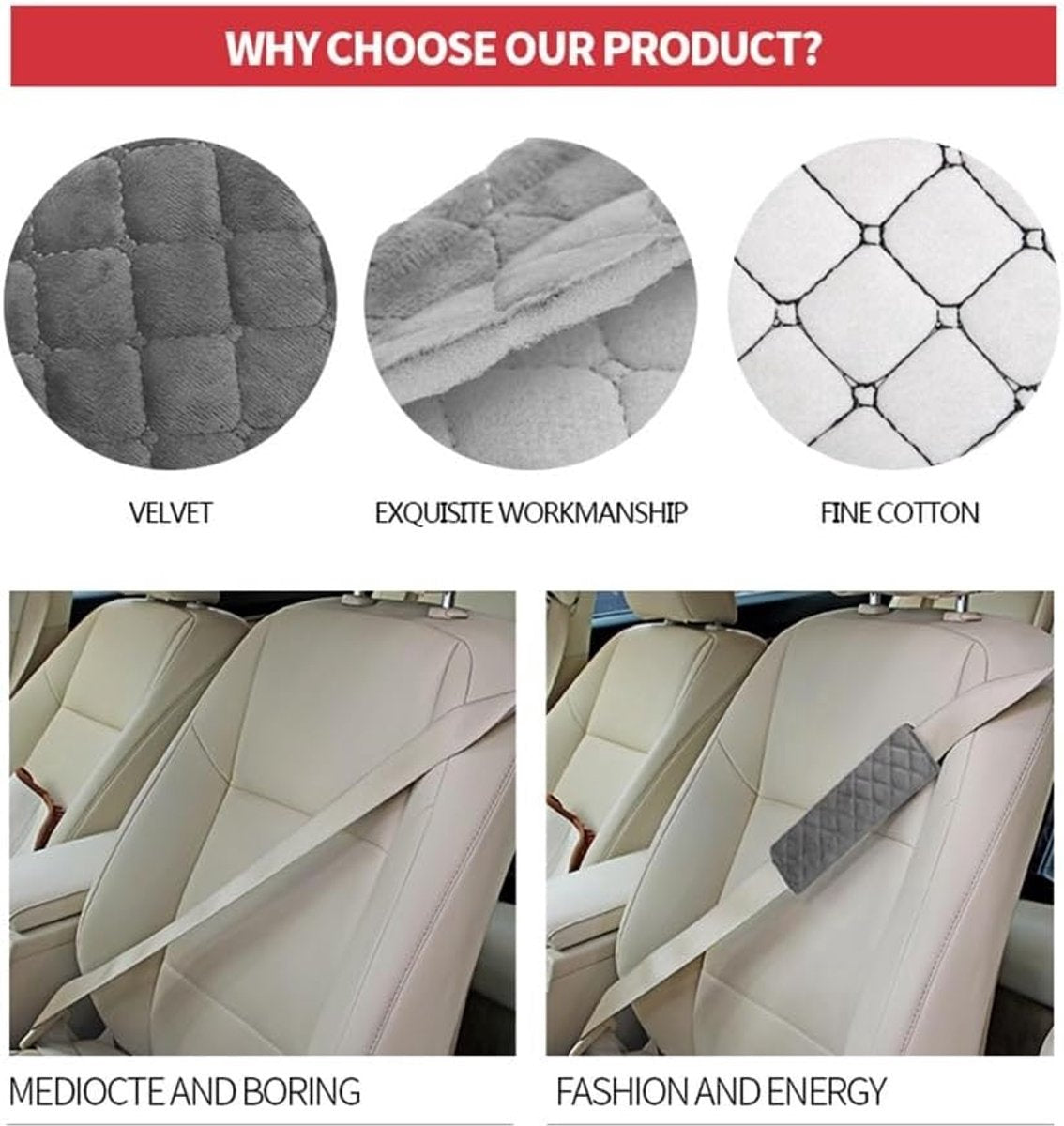 Car seat belt shoulder covers 4 pieces — view 5
