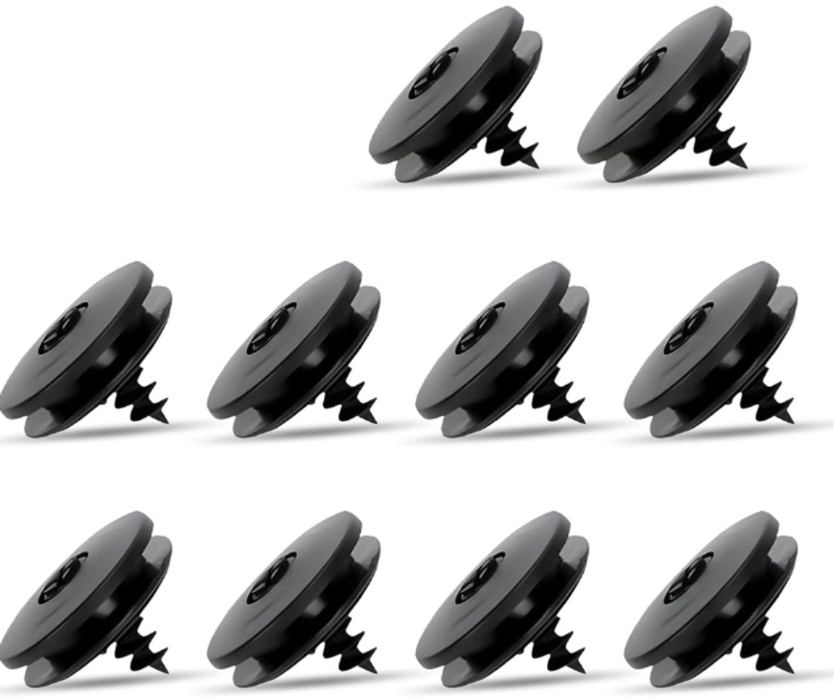 Car floor mat fastening clips 10 pack black — view 2