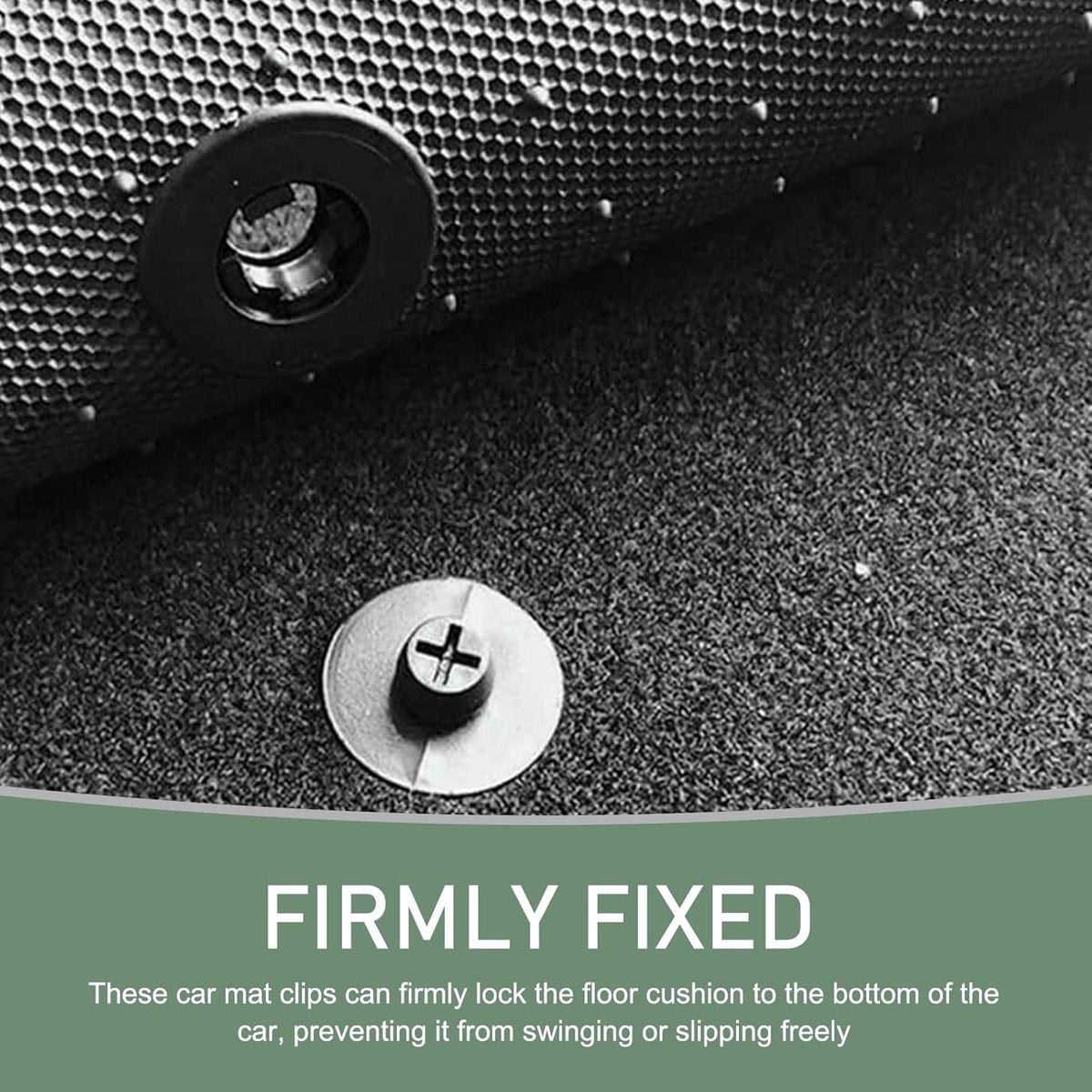 Car floor mat fastening clips 10 pack black — view 3