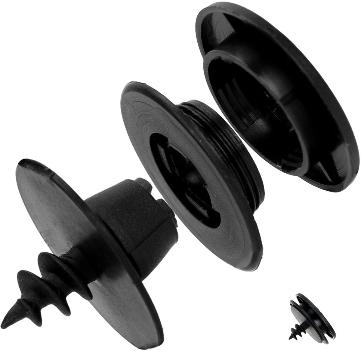 Car floor mat fastening clips 10 pack black — view 4
