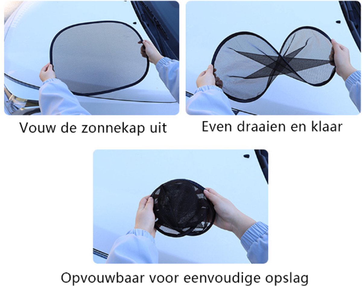 Car side window sunshades black 2 pieces — view 4