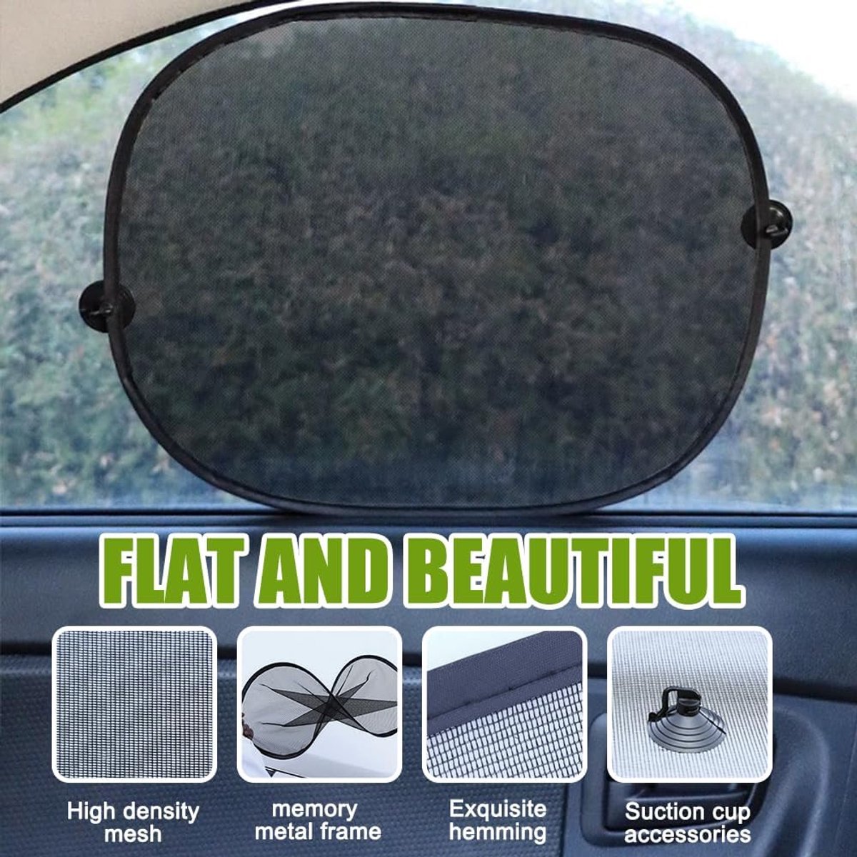 Car side window sunshades black 2 pieces — view 6