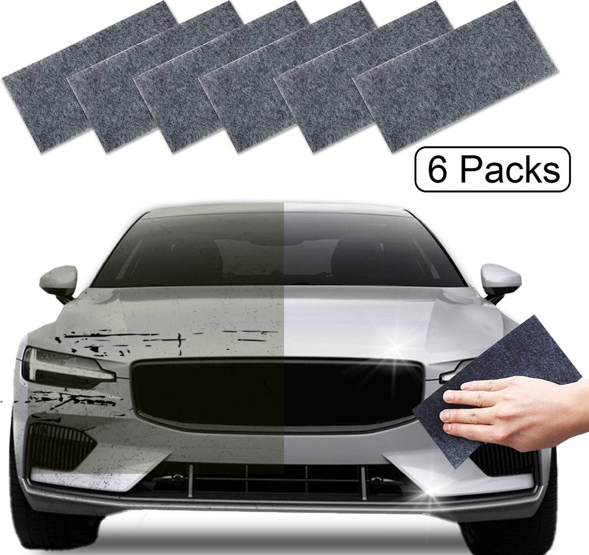 Car paint scratch repair nano cloth 6 pieces — view 2