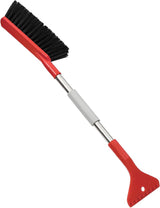 Long handle car ice scraper snow brush red — view 2