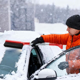 Long handle car ice scraper snow brush red — view 3