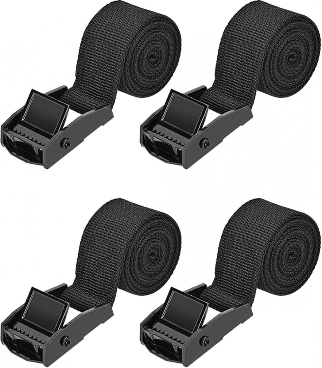 Tension lashing straps black 4 pieces — view 2