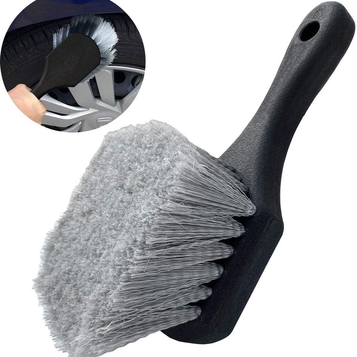 Tyre and rim cleaning brush black — view 2