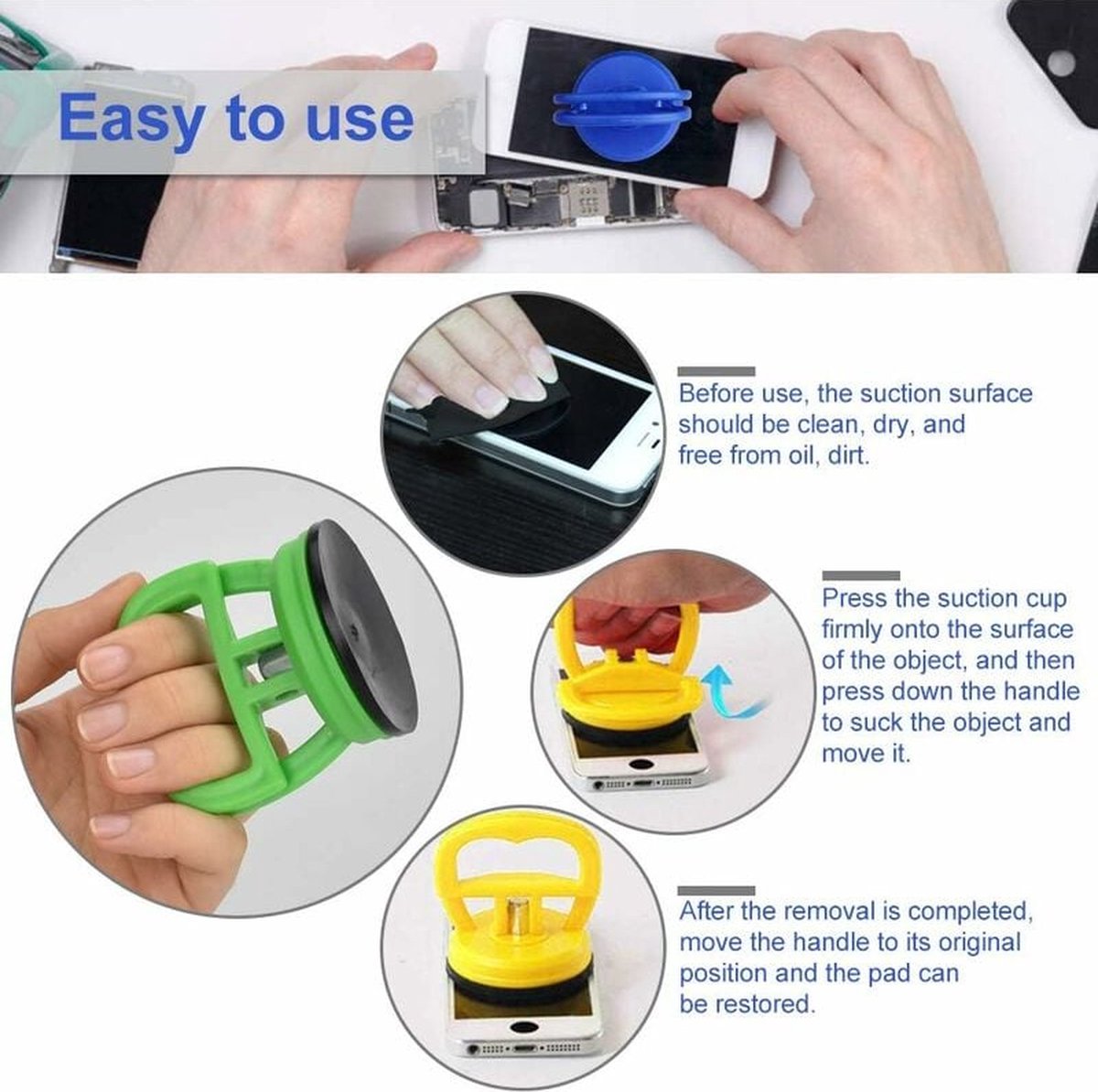 Car dent repair suction lifters 4 pieces — view 7