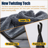 Microfiber car drying towels grey 2 pieces — view 5
