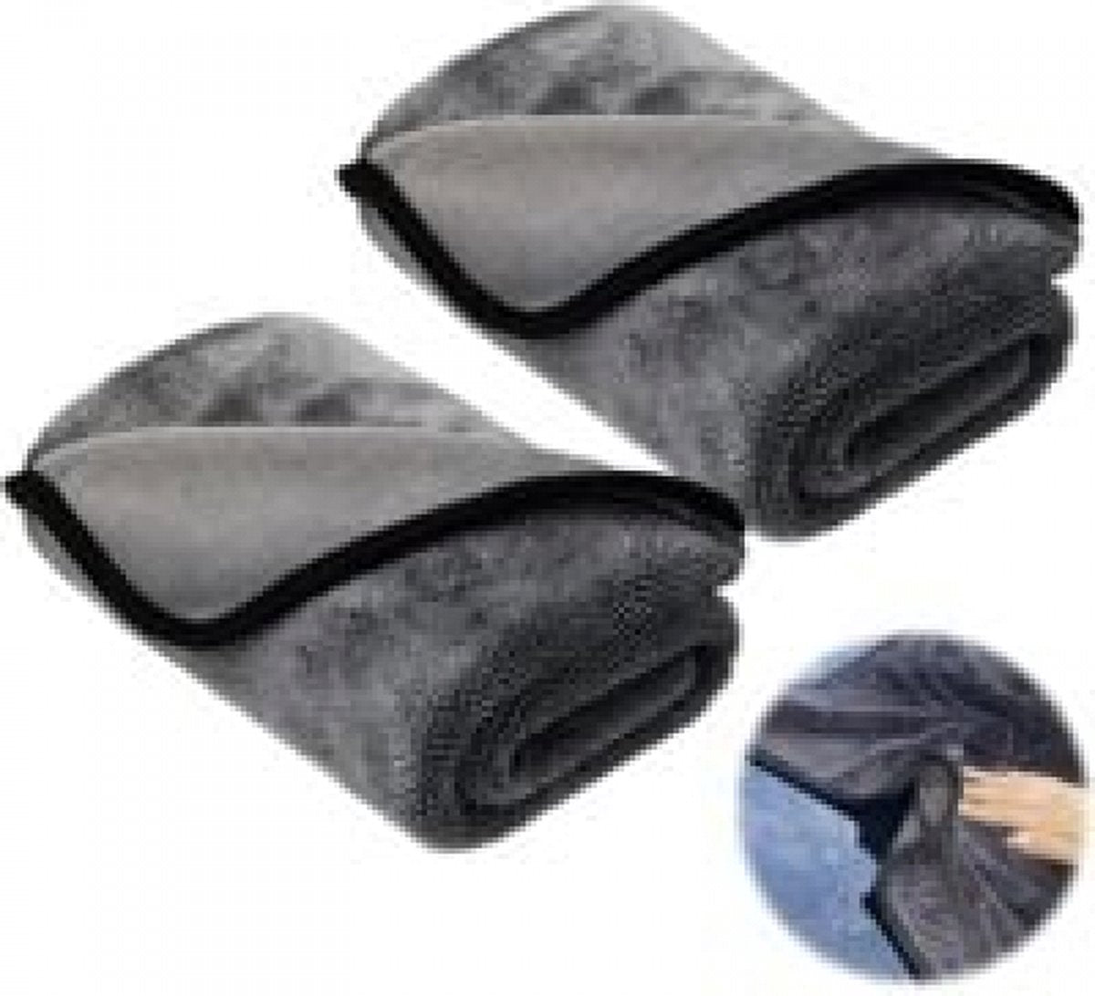 Microfiber car drying towels grey 2 pieces — view 6