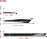Car stripe side stickers black 6 pieces — view 3