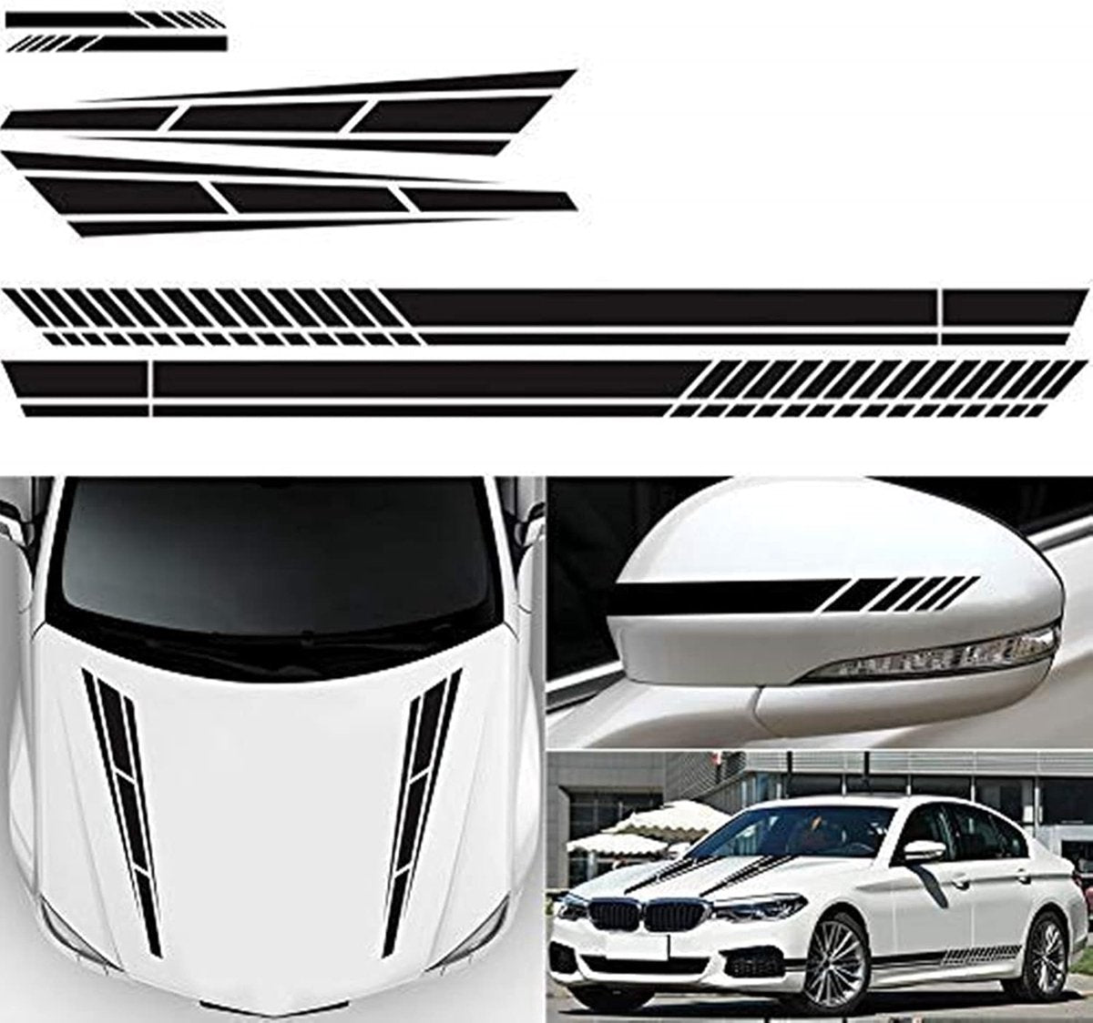 Car stripe side stickers black 6 pieces — view 7