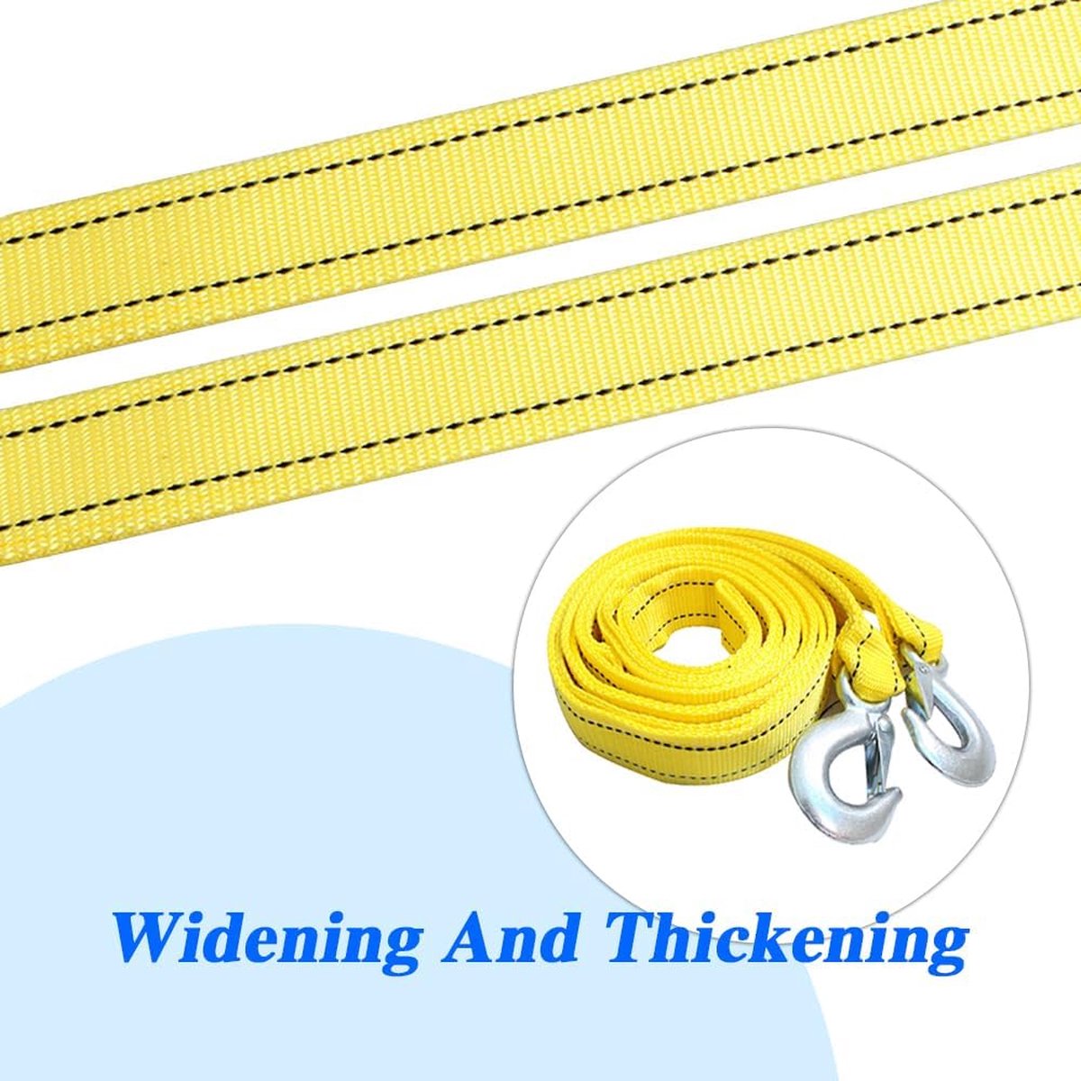 Car tow rope strap 4m 5000kg yellow — view 3