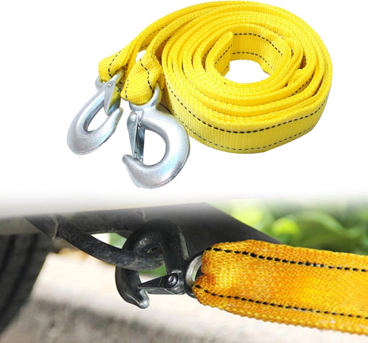 Car tow rope strap 4m 5000kg yellow — view 6