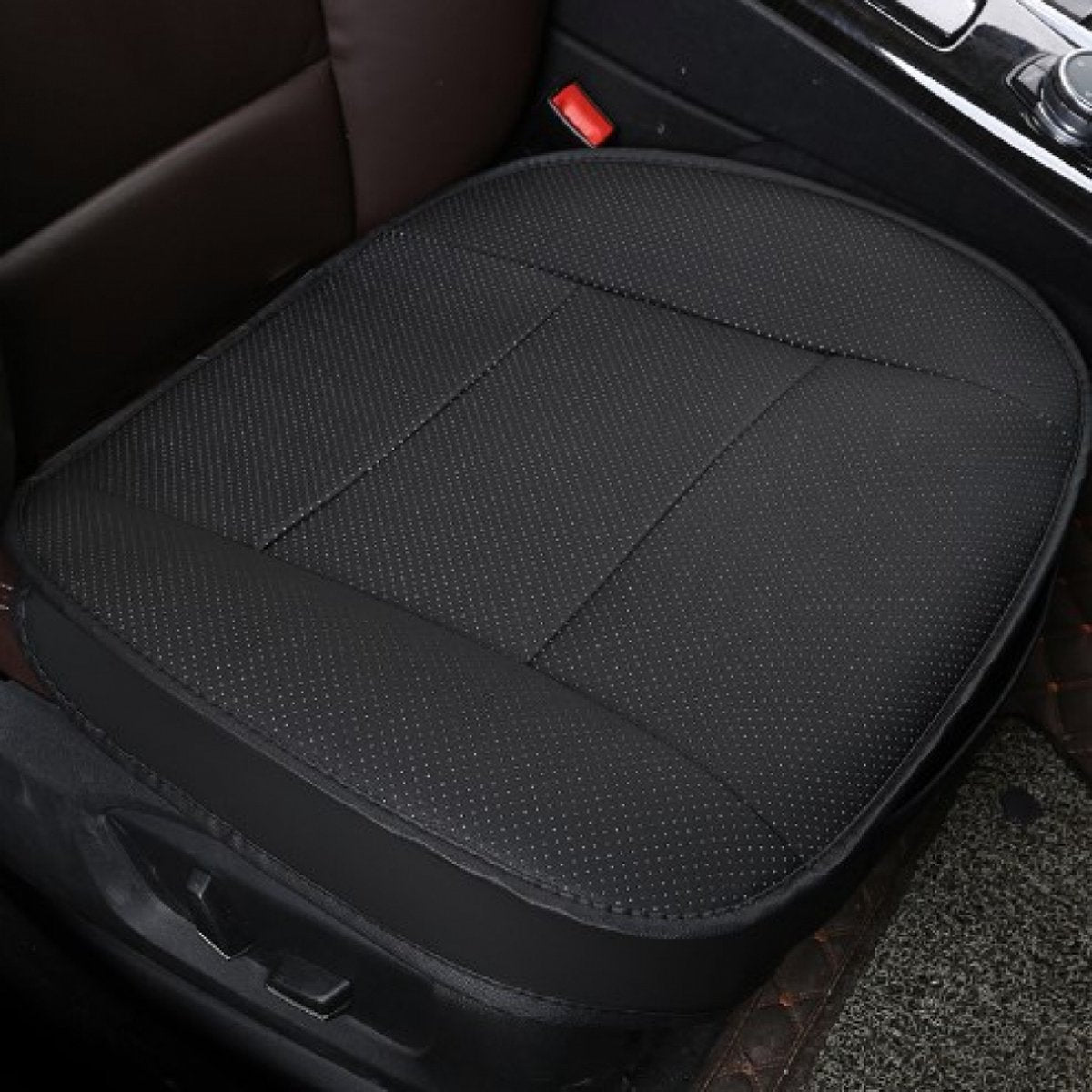 PU leather car seat cushion black — view 3
