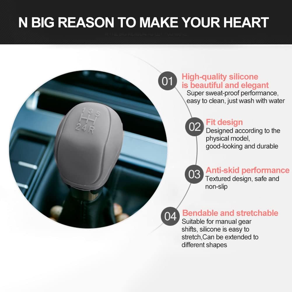 Silicone gear shift knob covers 2 pack 6-speed — view 6
