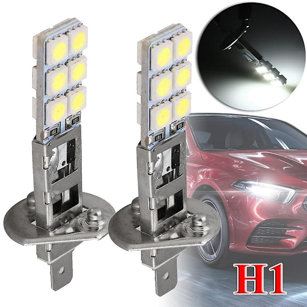 2 pcs H1 LED headlight bulbs kit 6000K 55W — view 2