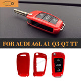 Audi carbon fibre car key cover case black — view 2