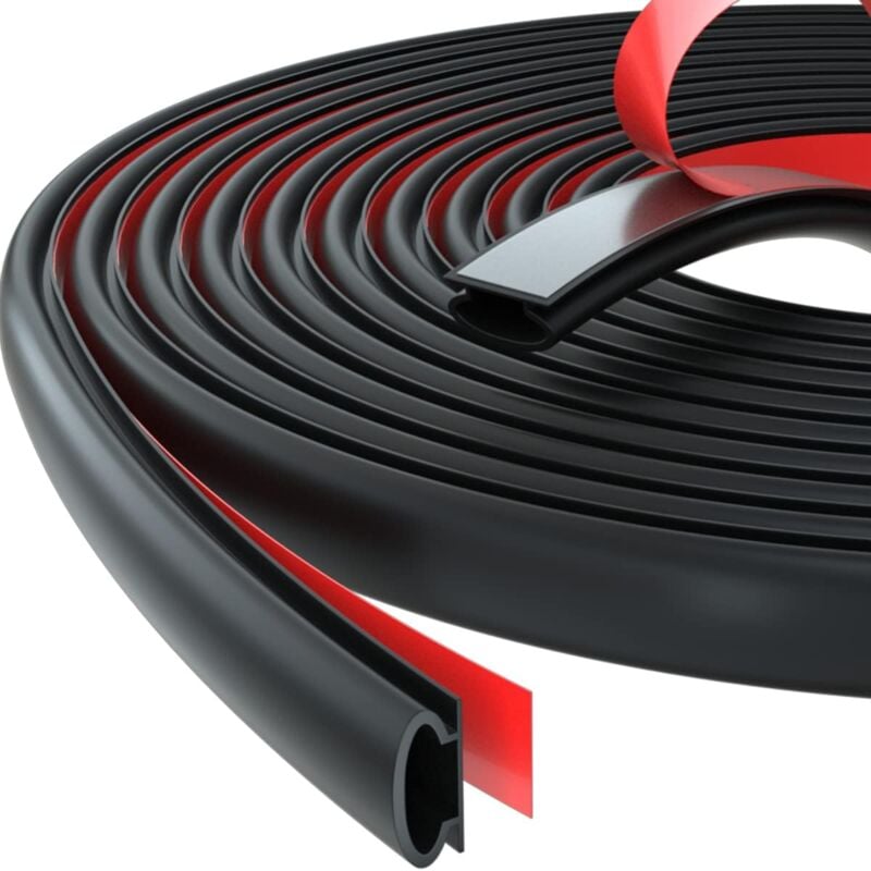 D-profile rubber weather strip seal 6m black — view 2