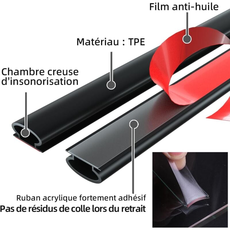 D-profile rubber weather strip seal 6m black — view 4