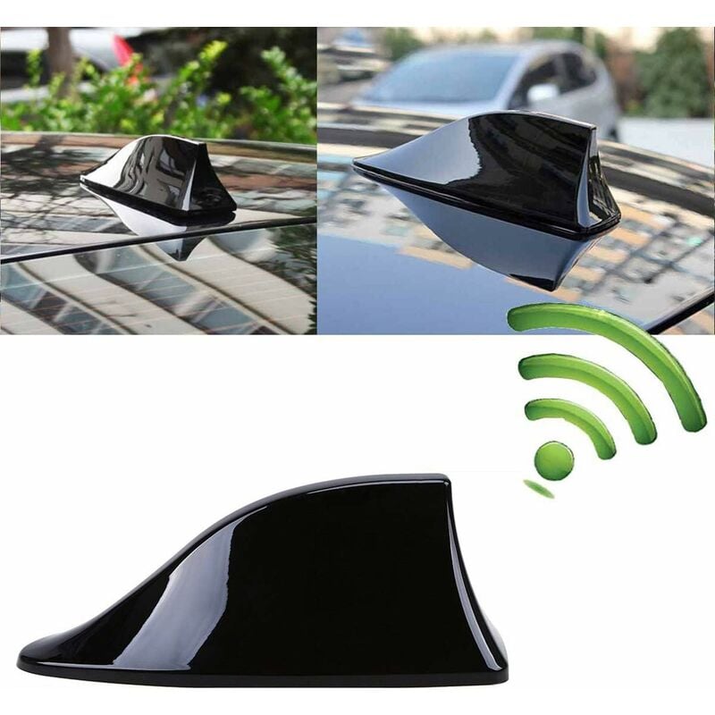 Universal shark fin car antenna FM/AM black — view 2